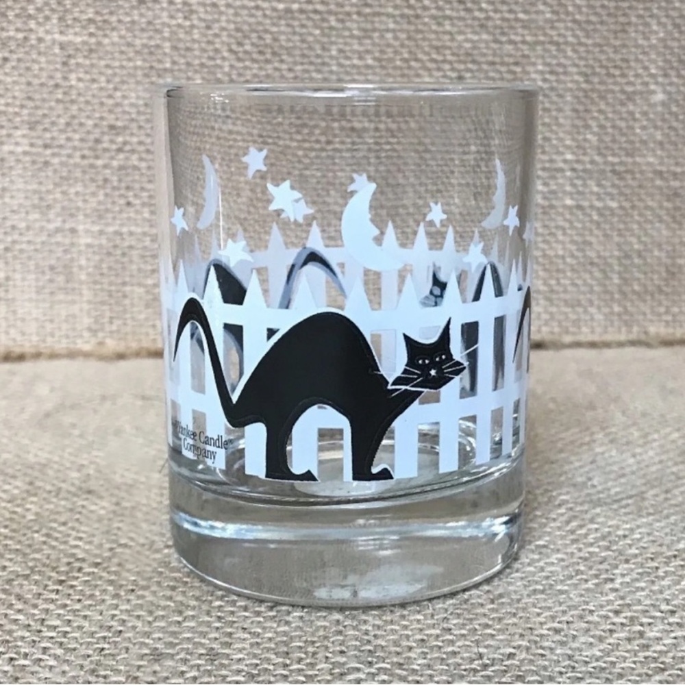 Yankee Candle Black Cat Glass Candle Holder Halloween Whimsigoth Witch Goth Core